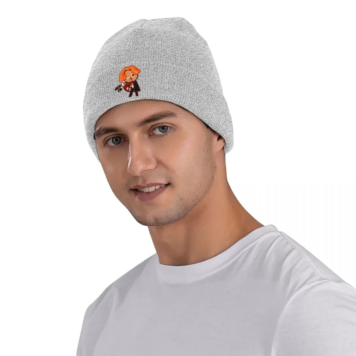 Cookie Run Beanie Hats almond cookie Knit Hat Outdoor Elastic Female Male Caps Autumn Winter Design Funny Bonnet Hats Gift