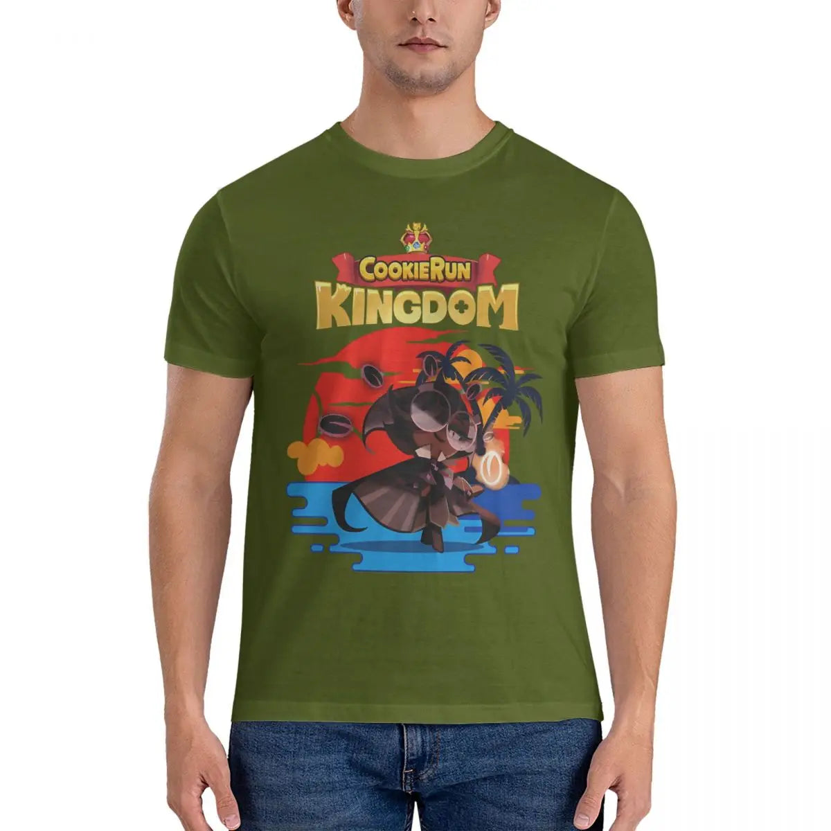 Summer Espresso Men's T Shirt Cookie Run Kingdoms Funny Tees Short Sleeve O Neck T-Shirts 100% Cotton Printed Clothing