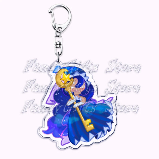 Cute Cookie Chibis Keychains for Accessories Bag Shadow Milk Pure Vanilla Mystic Flour Candy Apple Keyrings Jewelry Game Gifts