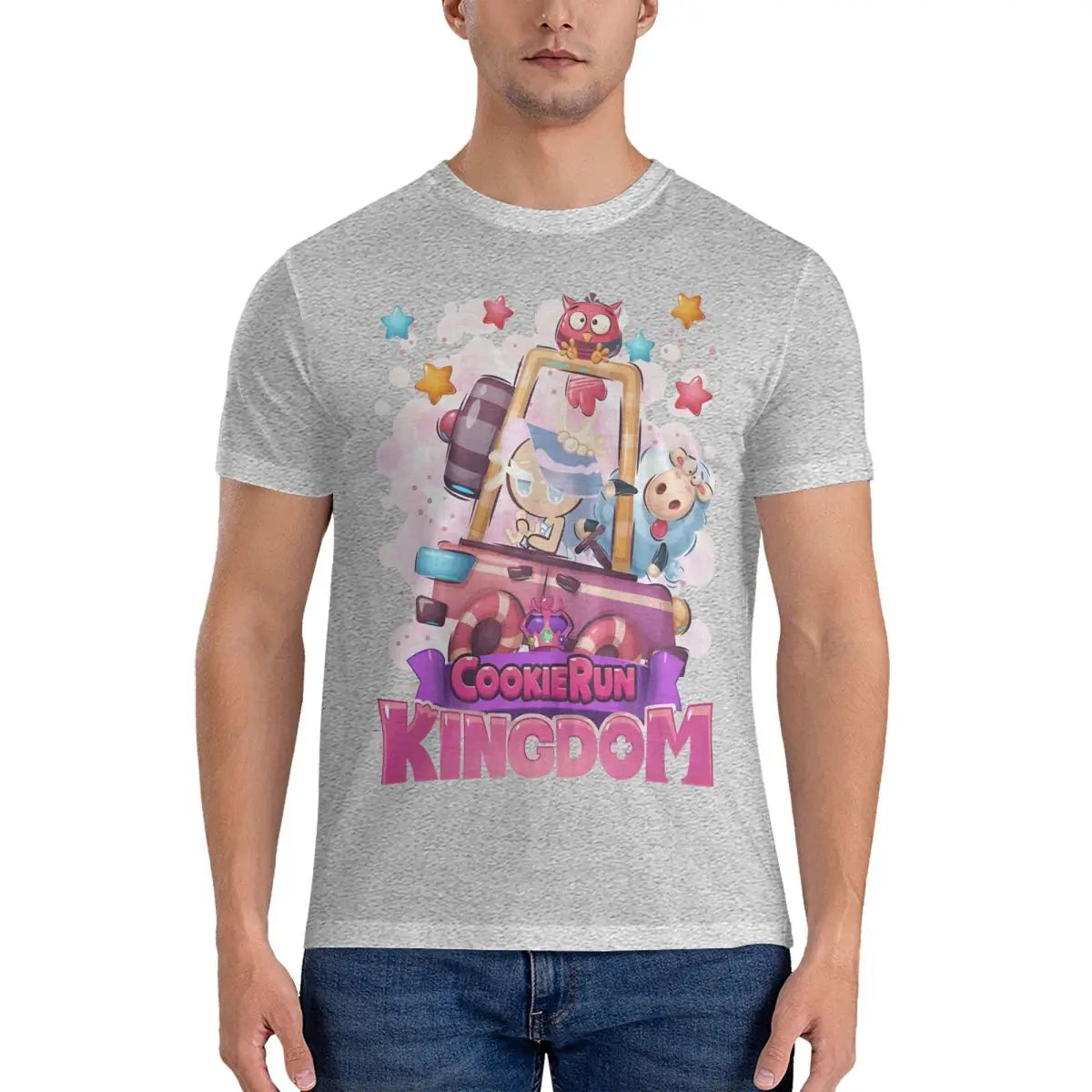 Car Sea Fairy Men T Shirt Cookie Run Kingdoms Funny Tees Short Sleeve O Neck T-Shirts Cotton Printing Clothes