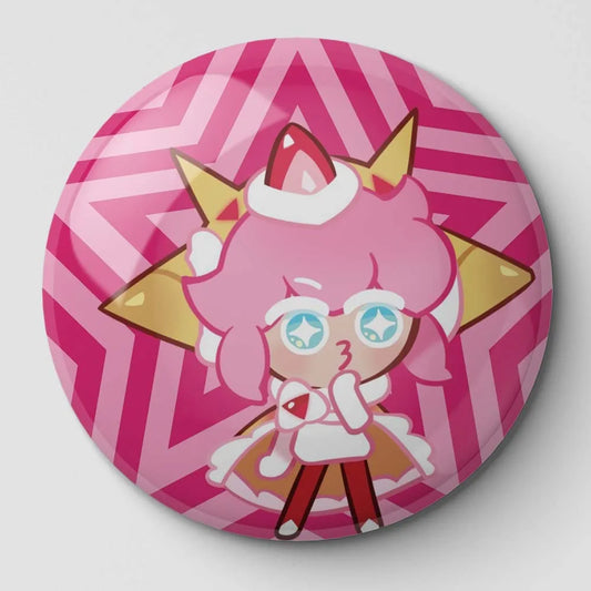 Strawberry Crepe Cookie Run Button Pin