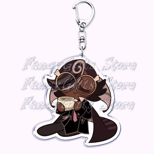 Cute Cookie Chibis Keychains for Accessories Bag Shadow Milk Pure Vanilla Mystic Flour Candy Apple Keyrings Jewelry Game Gifts