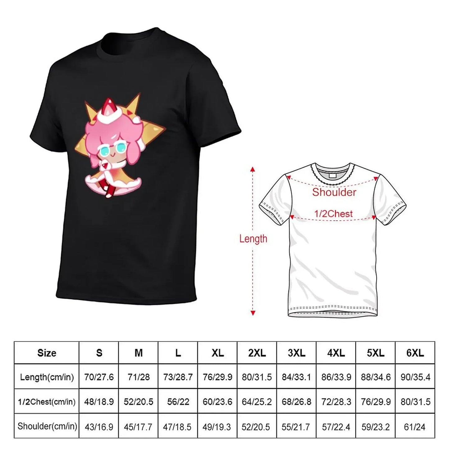 Strawberry Crepe Cookie! Cookie Run Kingdom T-Shirt plus size tops blanks fitted t shirts for men