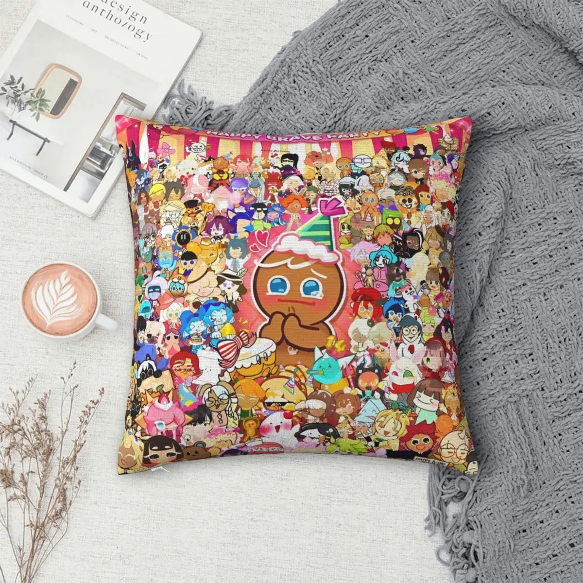 Brave On X-Cookie Run Kingdom Pillowcases Polyester Car Cushion Cover Creative Pillowcase 45*45