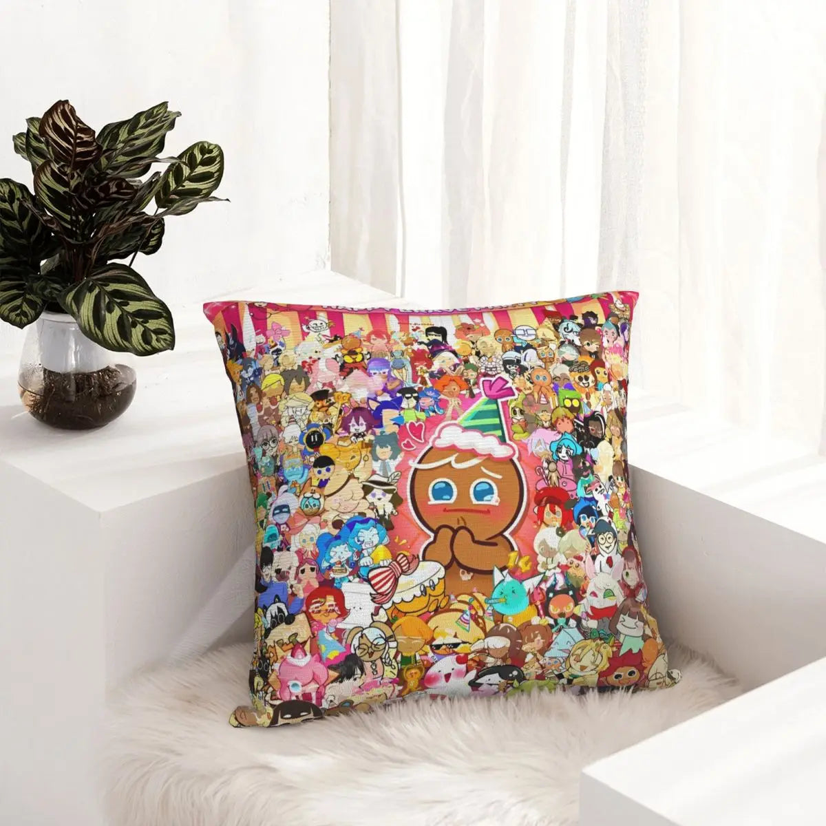 Brave On X-Cookie Run Kingdom Pillowcases Polyester Car Cushion Cover Creative Pillowcase 45*45