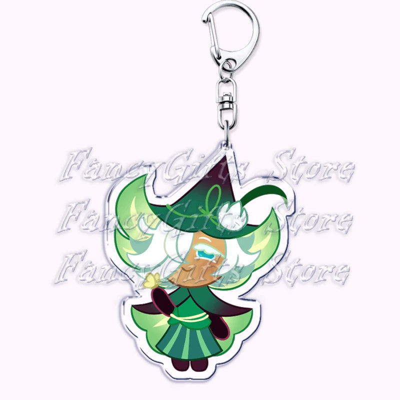 Cute Cookie Chibis Keychains for Accessories Bag Shadow Milk Pure Vanilla Mystic Flour Candy Apple Keyrings Jewelry Game Gifts