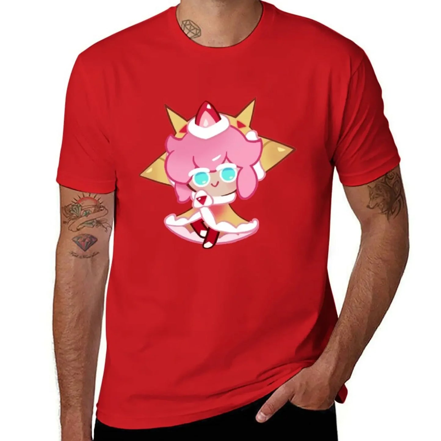Strawberry Crepe Cookie! Cookie Run Kingdom T-Shirt plus size tops blanks fitted t shirts for men