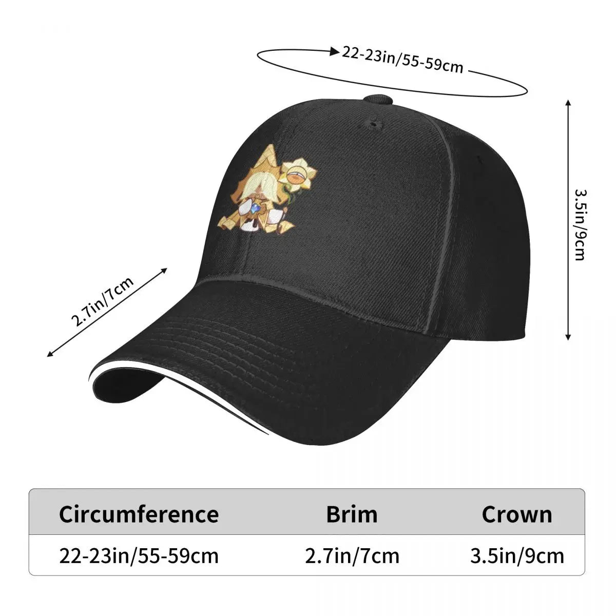 Pure Vanilla Cookie Cookie Run Kingdom Classic Baseball Cap sun hat Golf Hat Male Women's