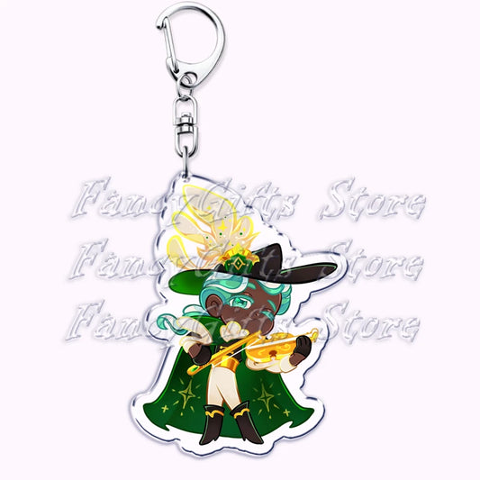 Cute Cookie Chibis Keychains for Accessories Bag Shadow Milk Pure Vanilla Mystic Flour Candy Apple Keyrings Jewelry Game Gifts