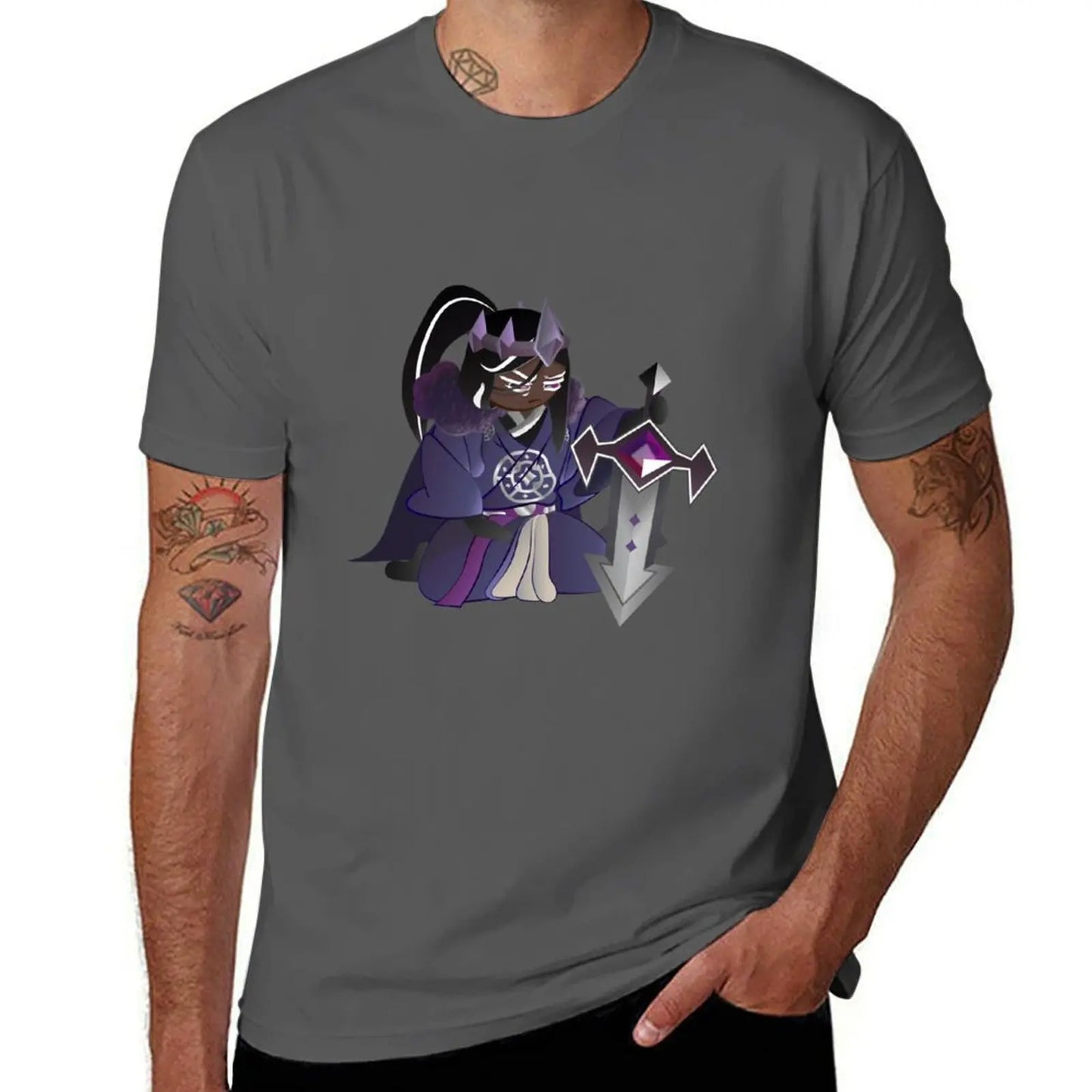Cookie Run Kingdom Dark Cacao Cookie meditate T-Shirt cute tops for a boy plain kawaii clothes men workout shirt