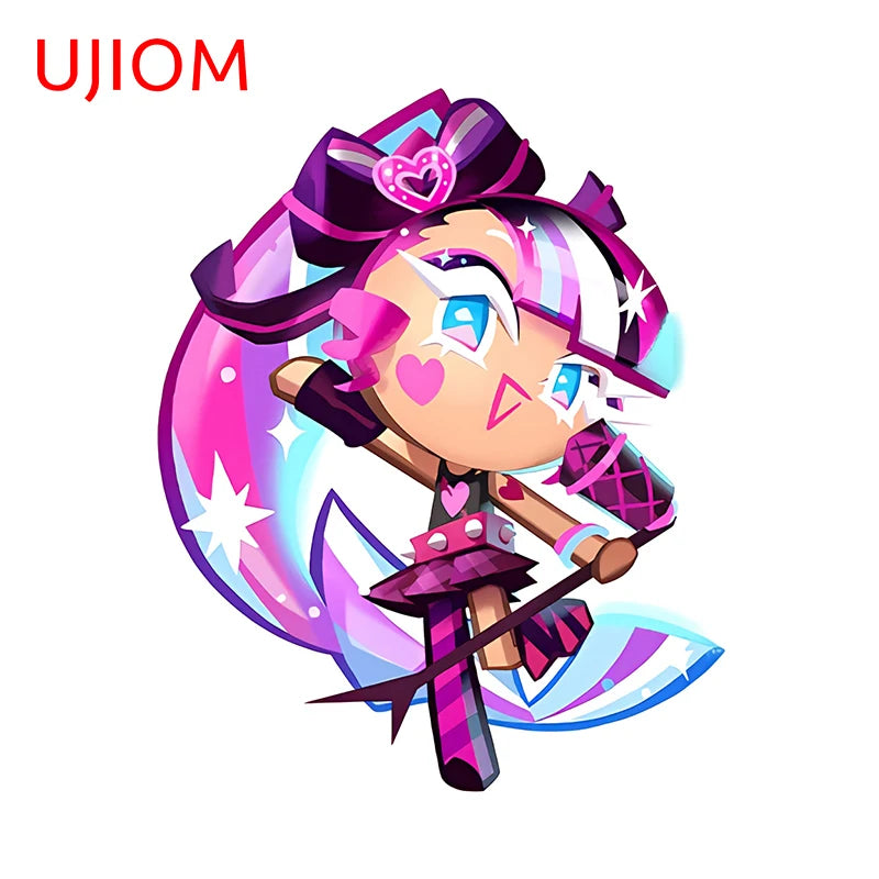 UJIOM 13cm × 10.5cm Shining Glitter Cookie Run Wall Sticker Amusing Cartoon Room Decor Decals Nice Wall Decorations Living Room