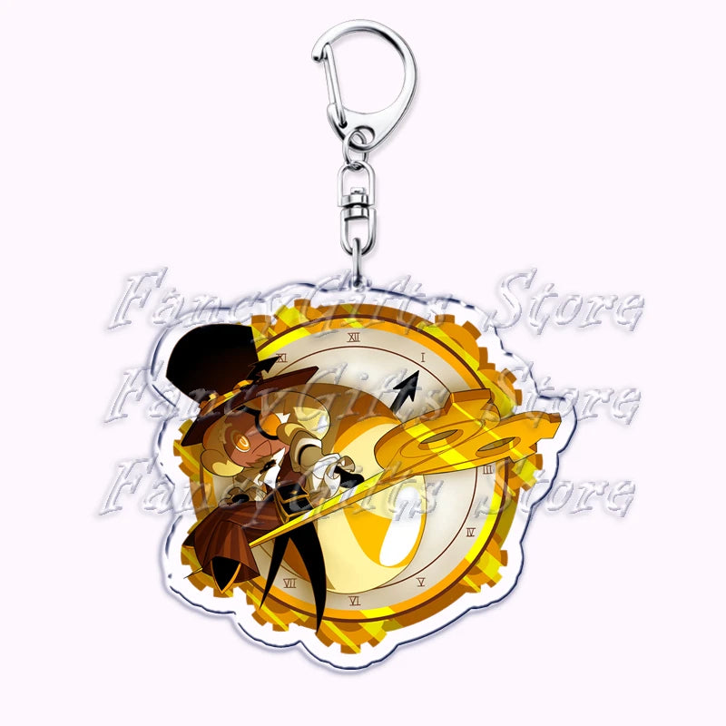 Cute Cookie Chibis Keychains for Accessories Bag Shadow Milk Pure Vanilla Mystic Flour Candy Apple Keyrings Jewelry Game Gifts