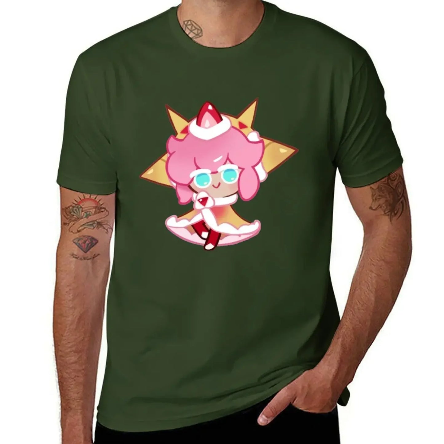 Strawberry Crepe Cookie! Cookie Run Kingdom T-Shirt plus size tops blanks fitted t shirts for men