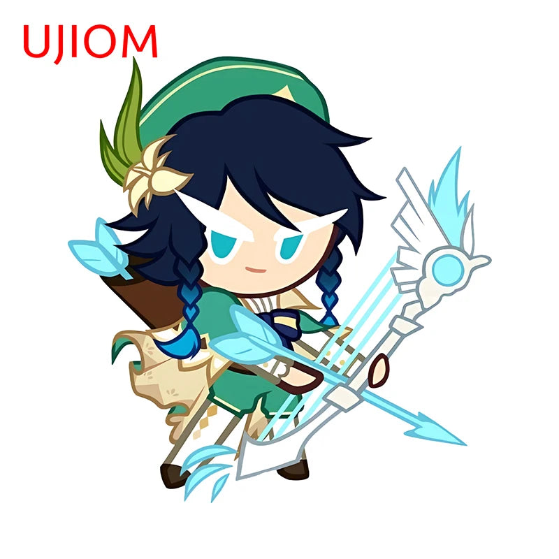 UJIOM Chibi Cookie Run Style Genshin Impact Wall Decals Creative Cartoon Graffiti Baby Nusery Room Stickers Funny Home Decor