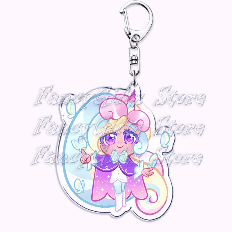 Cute Cookie Chibis Keychains for Accessories Bag Shadow Milk Pure Vanilla Mystic Flour Candy Apple Keyrings Jewelry Game Gifts