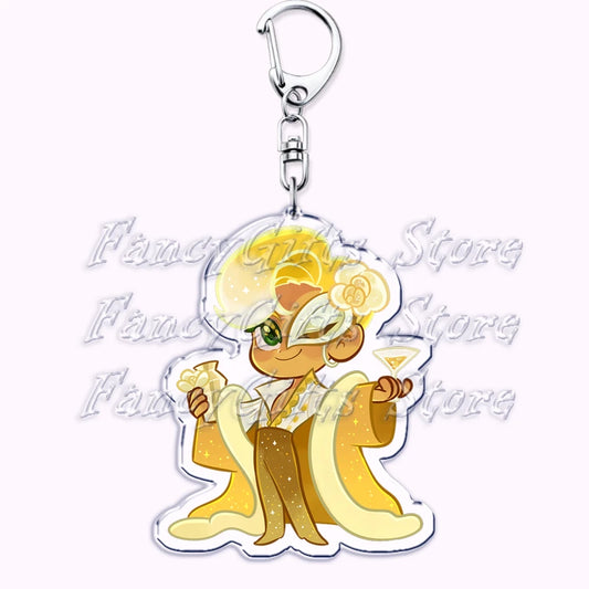 Cute Cookie Chibis Keychains for Accessories Bag Shadow Milk Pure Vanilla Mystic Flour Candy Apple Keyrings Jewelry Game Gifts