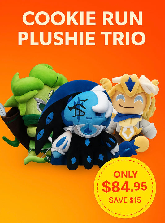 Cookie Run Plushie Trio (Shadow Milk, Wind Archer, Madeleine)