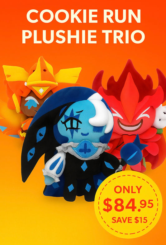 Cookie Run Plushie Trio (Shadow Milk, Pittaya Dragon, Golden Cheesecake)