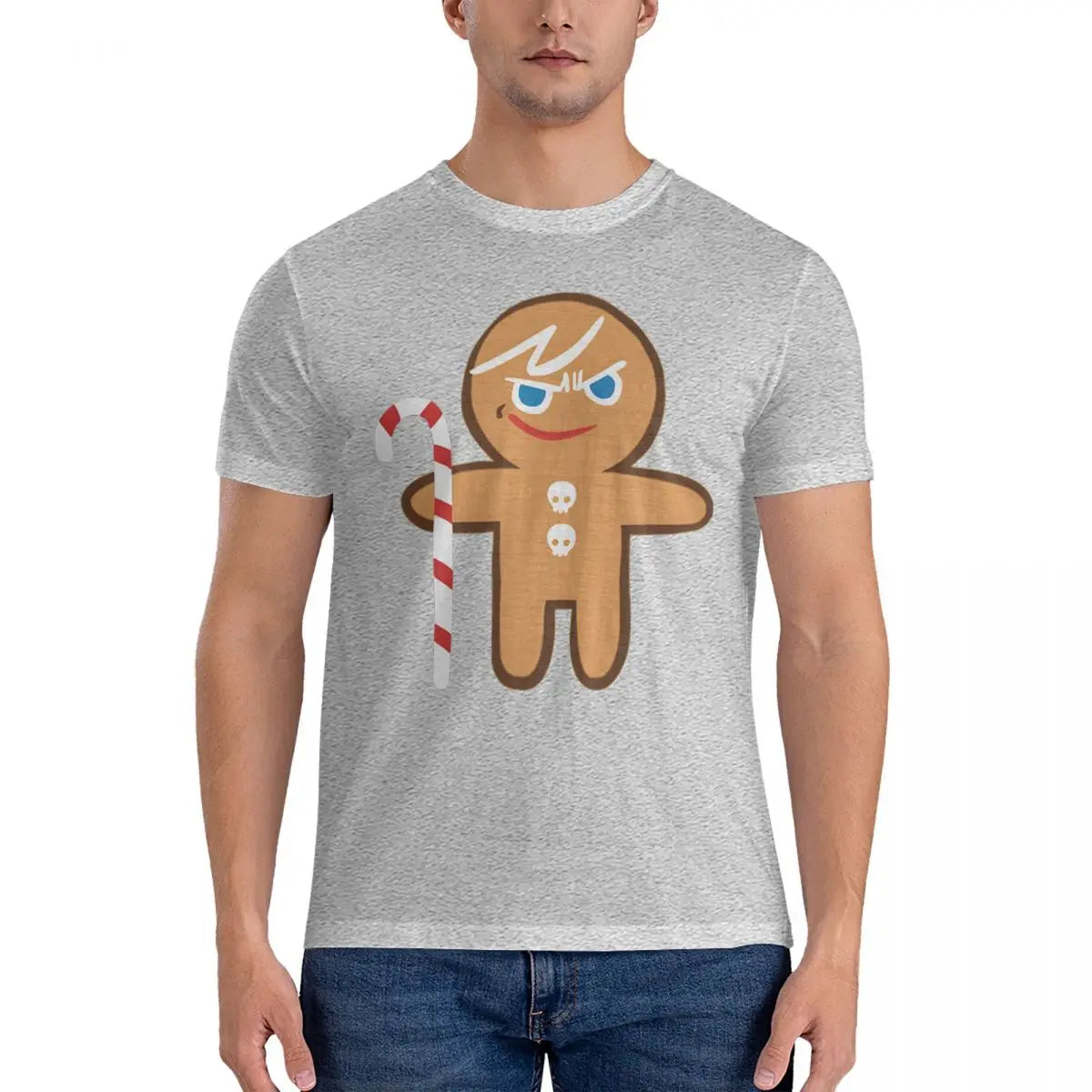 Men's Gingerbrave T Shirts Cookie Run Kingdoms 100% Cotton Clothing Novelty Short Sleeve Round Neck Tees Summer T-Shirt