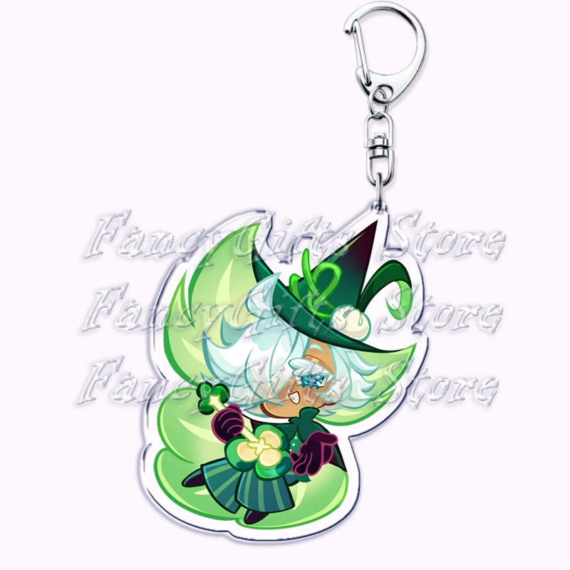 Cute Cookie Chibis Keychains for Accessories Bag Shadow Milk Pure Vanilla Mystic Flour Candy Apple Keyrings Jewelry Game Gifts