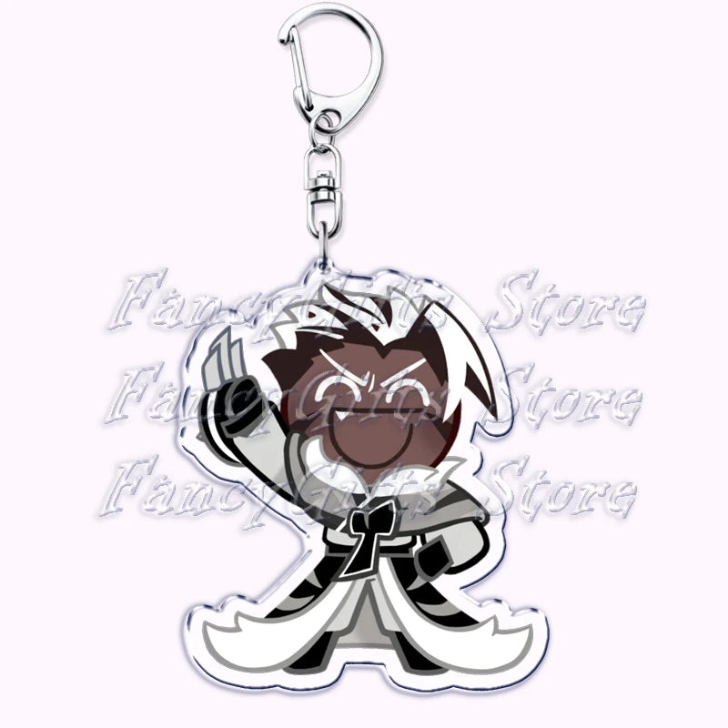 Cute Cookie Chibis Keychains for Accessories Bag Shadow Milk Pure Vanilla Mystic Flour Candy Apple Keyrings Jewelry Game Gifts