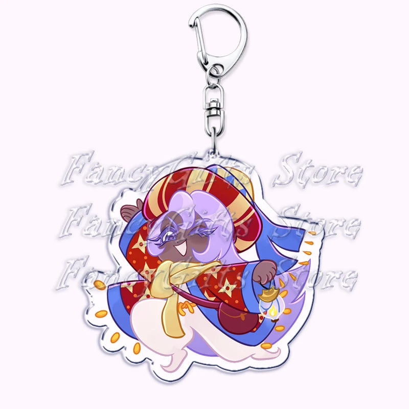 Cute Cookie Chibis Keychains for Accessories Bag Shadow Milk Pure Vanilla Mystic Flour Candy Apple Keyrings Jewelry Game Gifts