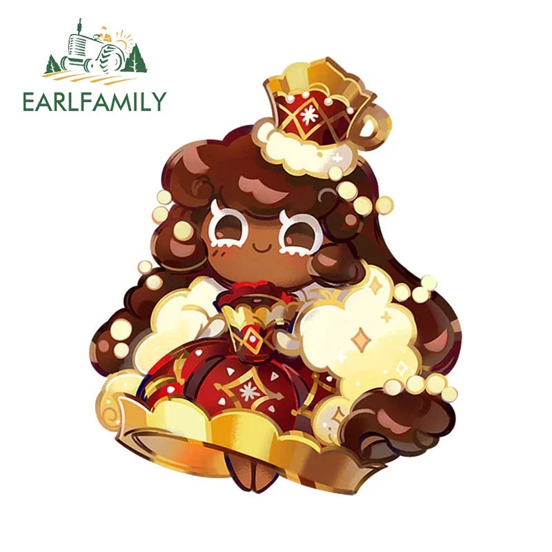 EARLFAMILY 13cm x 12.3cm for Cookie Run Kingdom Pure Vanilla Cookie Car Stickers Sunscreen Scratch-Proof Decals Car Styling