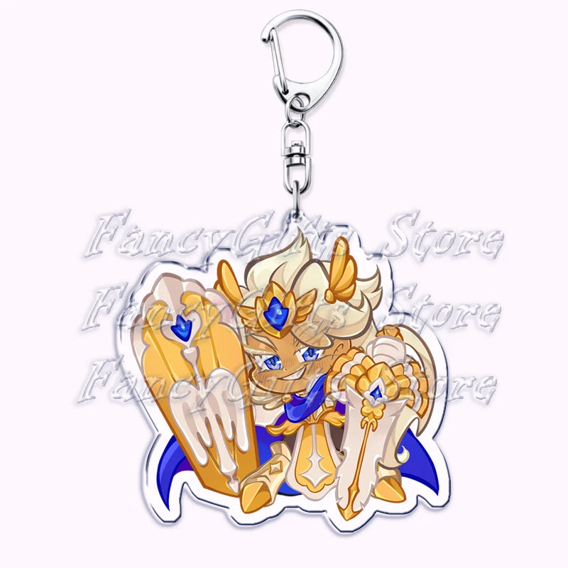 Cute Cookie Chibis Keychains for Accessories Bag Shadow Milk Pure Vanilla Mystic Flour Candy Apple Keyrings Jewelry Game Gifts