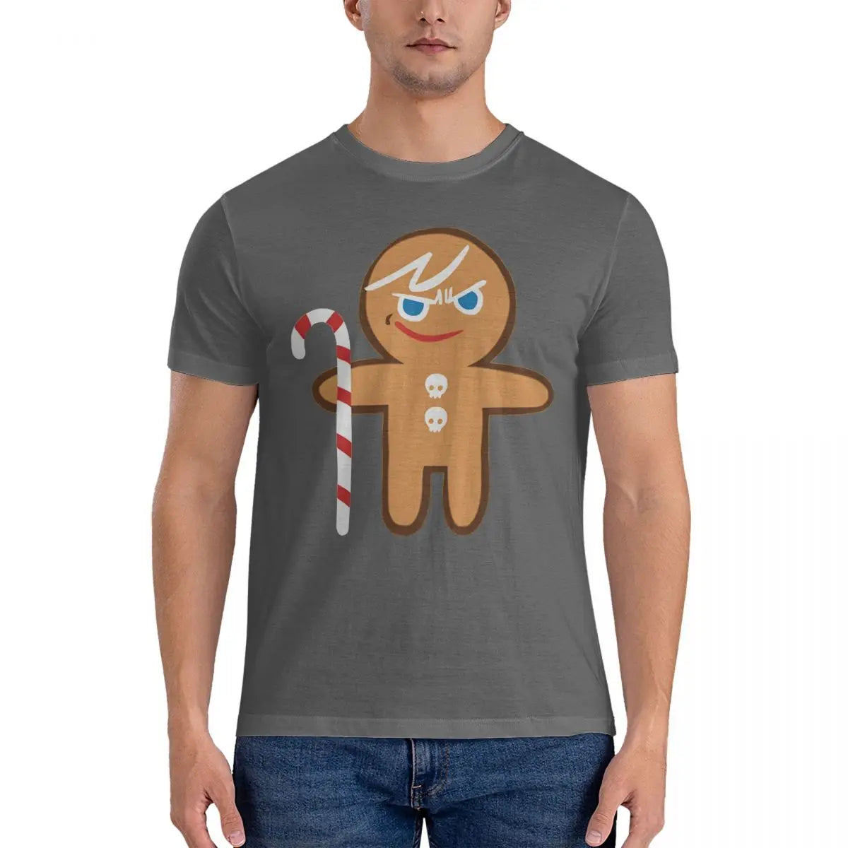 Men's Gingerbrave T Shirts Cookie Run Kingdoms 100% Cotton Clothing Novelty Short Sleeve Round Neck Tees Summer T-Shirt