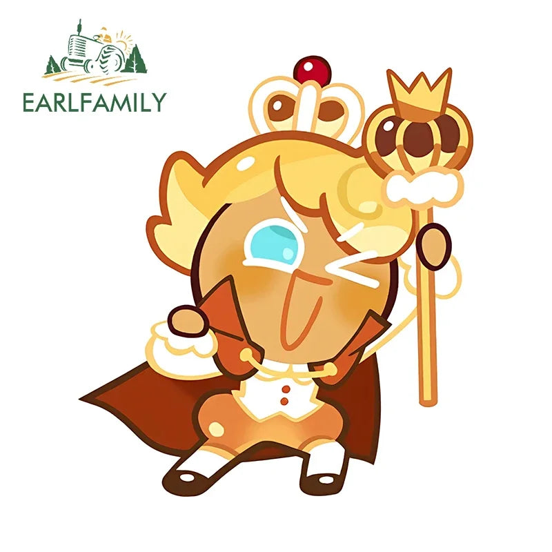 EARLFAMILY 13cm x 12.3cm for Cookie Run Kingdom Pure Vanilla Cookie Car Stickers Sunscreen Scratch-Proof Decals Car Styling