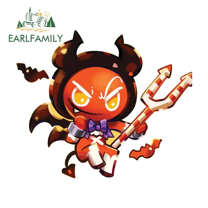 EARLFAMILY 13cm x 12.3cm for Cookie Run Kingdom Pure Vanilla Cookie Car Stickers Sunscreen Scratch-Proof Decals Car Styling