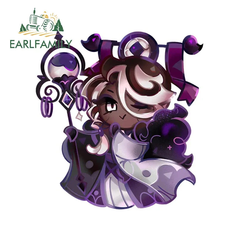 EARLFAMILY 13cm x 12.3cm for Cookie Run Kingdom Pure Vanilla Cookie Car Stickers Sunscreen Scratch-Proof Decals Car Styling