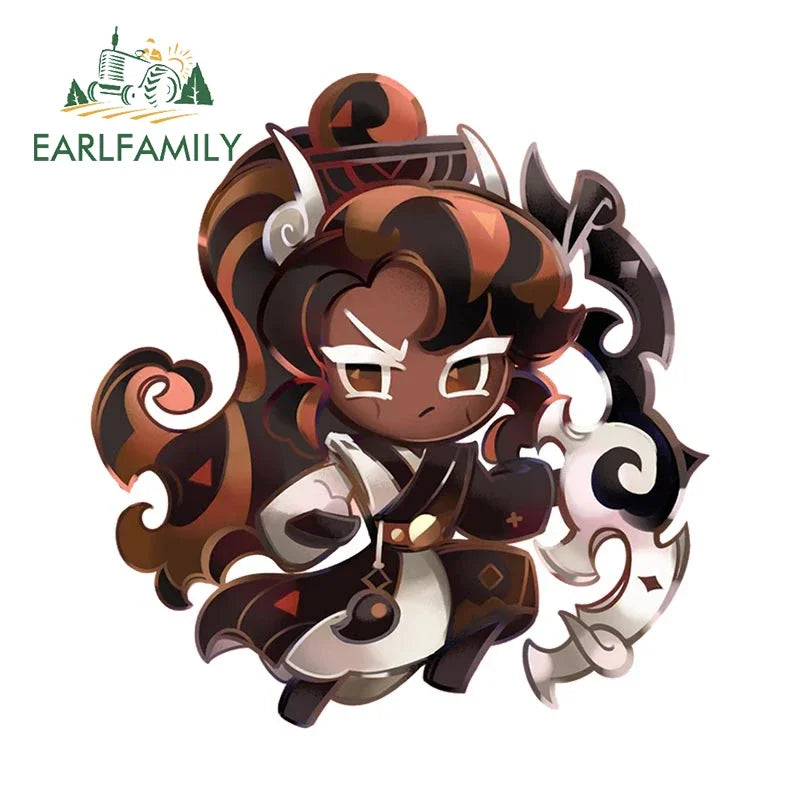 EARLFAMILY 13cm x 12.3cm for Cookie Run Kingdom Pure Vanilla Cookie Car Stickers Sunscreen Scratch-Proof Decals Car Styling