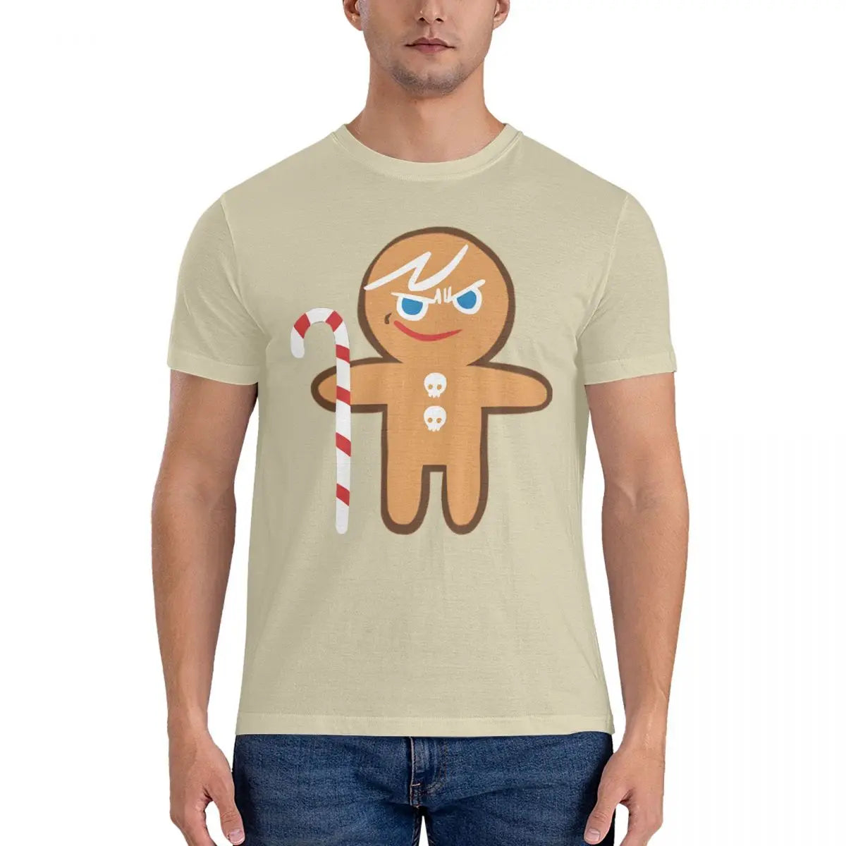 Men's Gingerbrave T Shirts Cookie Run Kingdoms 100% Cotton Clothing Novelty Short Sleeve Round Neck Tees Summer T-Shirt