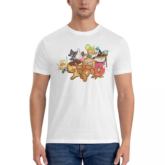 Game Men T Shirts Cookie Run Kingdoms Casual Tees Short Sleeve O Neck T-Shirts Pure Cotton Graphic Tops