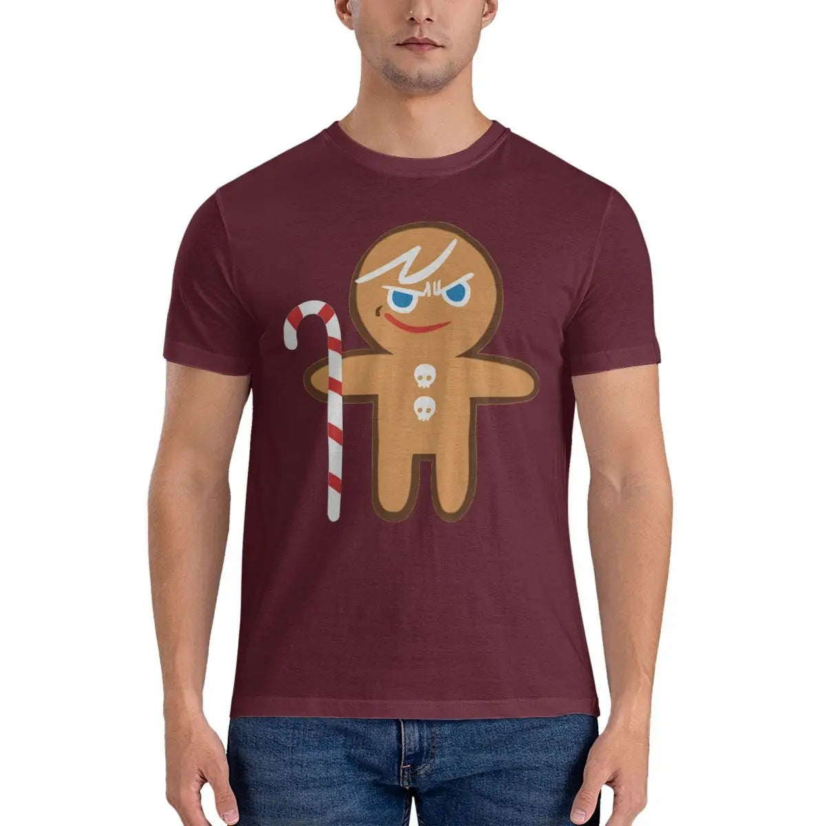 Men's Gingerbrave T Shirts Cookie Run Kingdoms 100% Cotton Clothing Novelty Short Sleeve Round Neck Tees Summer T-Shirt