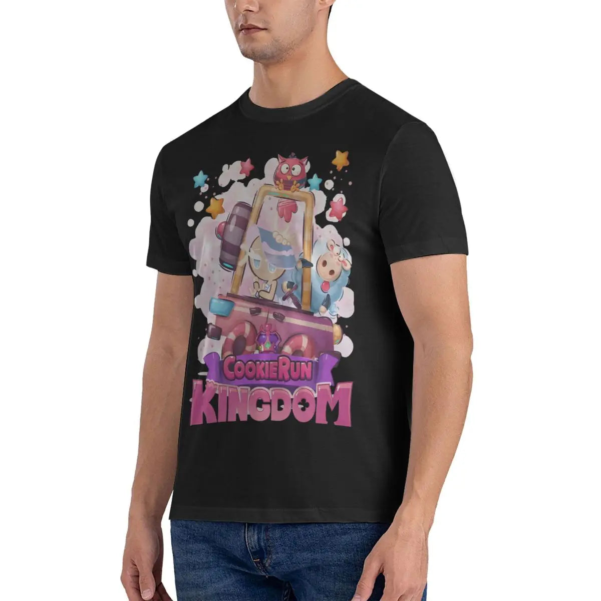 Car Sea Fairy Men T Shirt Cookie Run Kingdoms Funny Tees Short Sleeve O Neck T-Shirts Cotton Printing Clothes