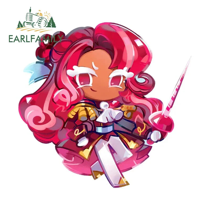 EARLFAMILY 13cm x 12.3cm for Cookie Run Kingdom Pure Vanilla Cookie Car Stickers Sunscreen Scratch-Proof Decals Car Styling