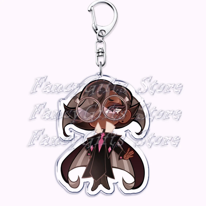 Cute Cookie Chibis Keychains for Accessories Bag Shadow Milk Pure Vanilla Mystic Flour Candy Apple Keyrings Jewelry Game Gifts