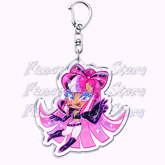Cute Cookie Chibis Keychains for Accessories Bag Shadow Milk Pure Vanilla Mystic Flour Candy Apple Keyrings Jewelry Game Gifts