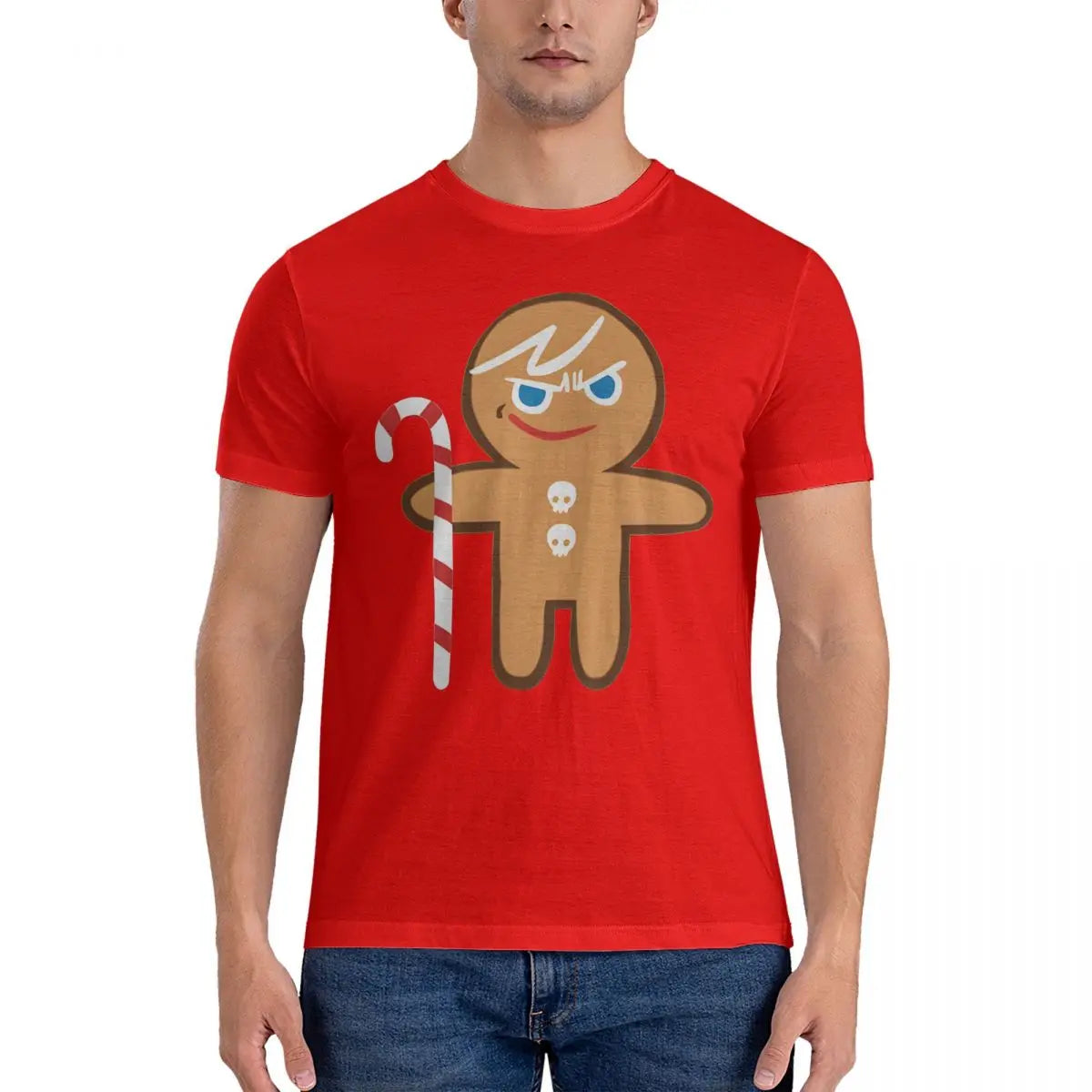 Men's Gingerbrave T Shirts Cookie Run Kingdoms 100% Cotton Clothing Novelty Short Sleeve Round Neck Tees Summer T-Shirt