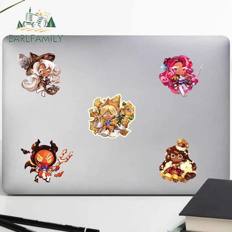 EARLFAMILY 13cm x 12.3cm for Cookie Run Kingdom Pure Vanilla Cookie Car Stickers Sunscreen Scratch-Proof Decals Car Styling