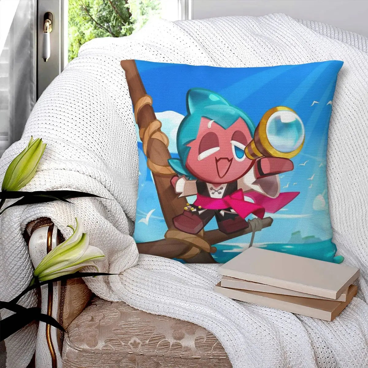 Sorbet Shark Cookie Run (Kingdom) Pillow Case Pillow Cover Kids Pillow Case With Zip