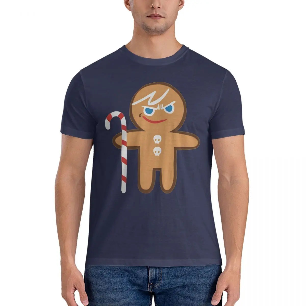 Men's Gingerbrave T Shirts Cookie Run Kingdoms 100% Cotton Clothing Novelty Short Sleeve Round Neck Tees Summer T-Shirt