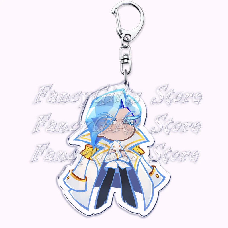 Cute Cookie Chibis Keychains for Accessories Bag Shadow Milk Pure Vanilla Mystic Flour Candy Apple Keyrings Jewelry Game Gifts