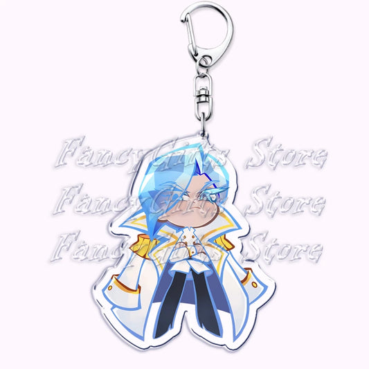 Cute Cookie Chibis Keychains for Accessories Bag Shadow Milk Pure Vanilla Mystic Flour Candy Apple Keyrings Jewelry Game Gifts