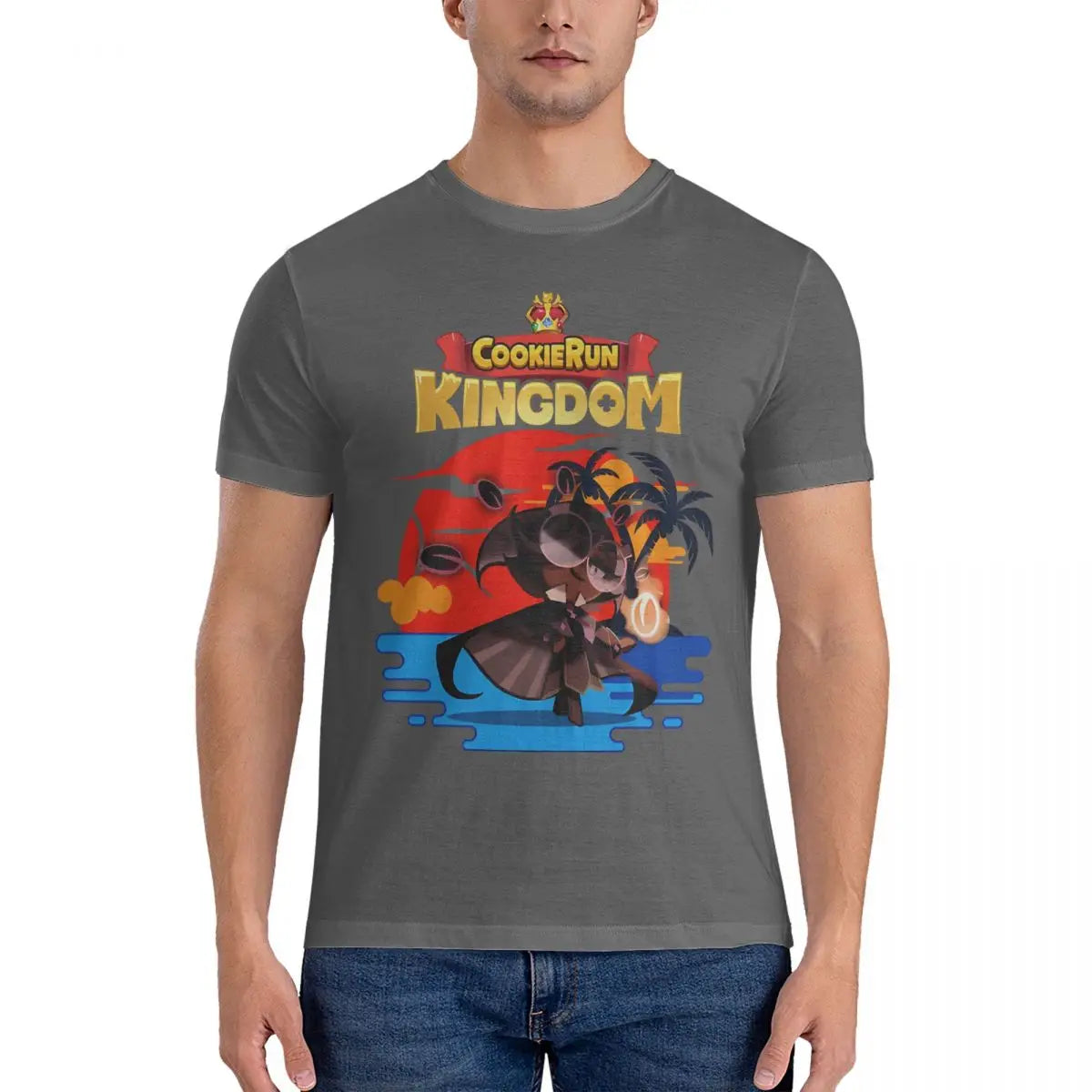 Summer Espresso Men's T Shirt Cookie Run Kingdoms Funny Tees Short Sleeve O Neck T-Shirts 100% Cotton Printed Clothing
